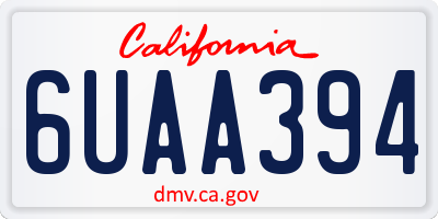 CA license plate 6UAA394