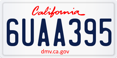 CA license plate 6UAA395