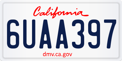 CA license plate 6UAA397