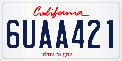 CA license plate 6UAA421