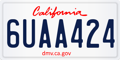 CA license plate 6UAA424