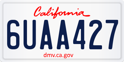 CA license plate 6UAA427