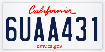 CA license plate 6UAA431