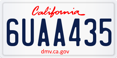 CA license plate 6UAA435