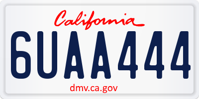 CA license plate 6UAA444