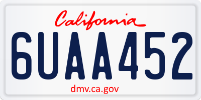 CA license plate 6UAA452