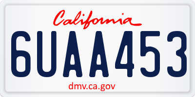 CA license plate 6UAA453