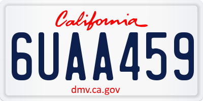 CA license plate 6UAA459