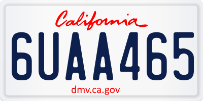 CA license plate 6UAA465