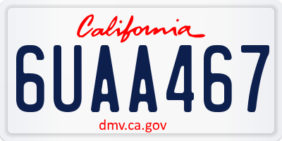 CA license plate 6UAA467
