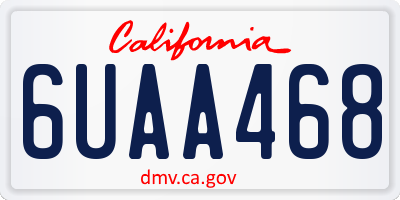 CA license plate 6UAA468