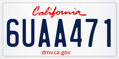 CA license plate 6UAA471