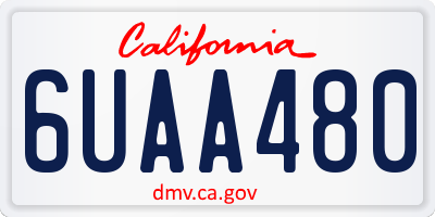 CA license plate 6UAA480