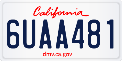 CA license plate 6UAA481
