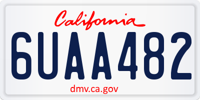 CA license plate 6UAA482