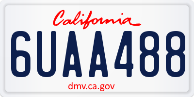 CA license plate 6UAA488