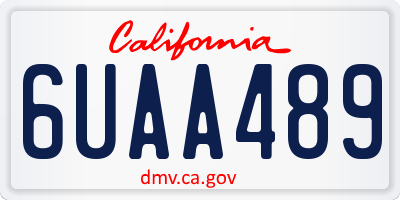 CA license plate 6UAA489