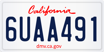 CA license plate 6UAA491