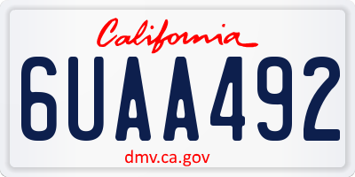 CA license plate 6UAA492