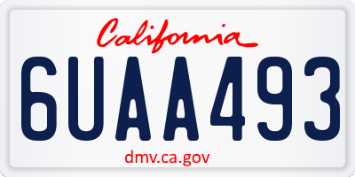 CA license plate 6UAA493