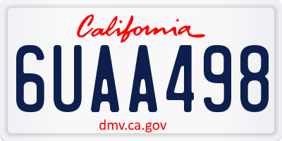 CA license plate 6UAA498