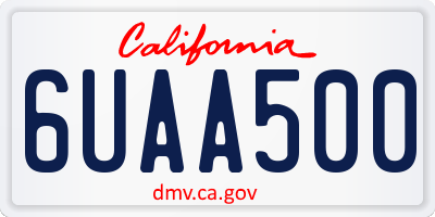 CA license plate 6UAA500