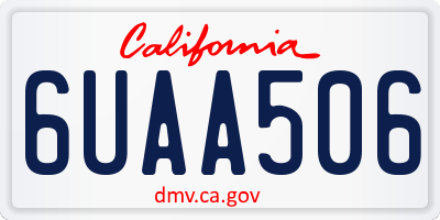 CA license plate 6UAA506
