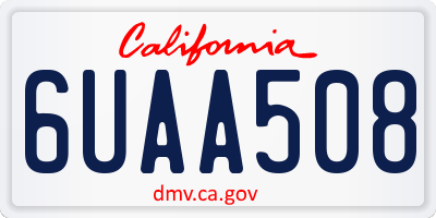 CA license plate 6UAA508