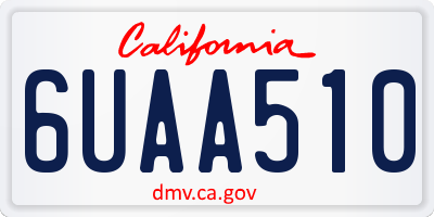 CA license plate 6UAA510