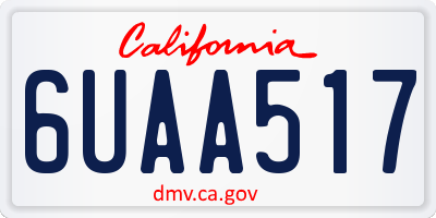 CA license plate 6UAA517