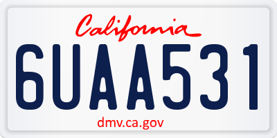 CA license plate 6UAA531
