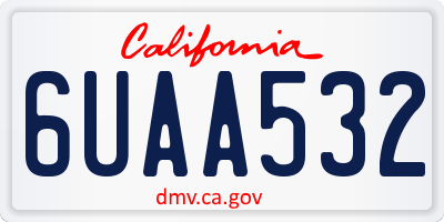 CA license plate 6UAA532