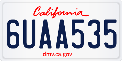 CA license plate 6UAA535