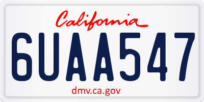 CA license plate 6UAA547