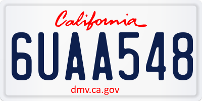 CA license plate 6UAA548