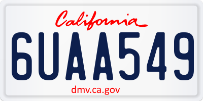 CA license plate 6UAA549