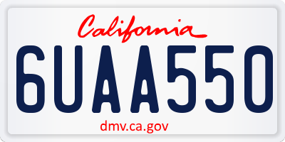 CA license plate 6UAA550