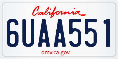 CA license plate 6UAA551