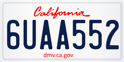 CA license plate 6UAA552