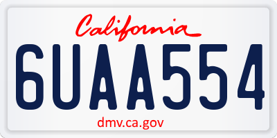 CA license plate 6UAA554