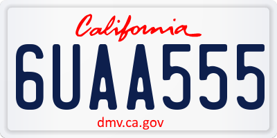CA license plate 6UAA555