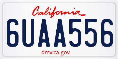 CA license plate 6UAA556