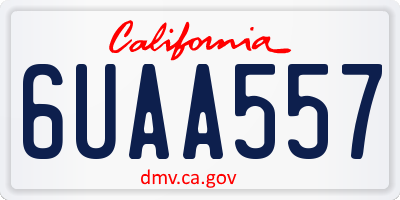 CA license plate 6UAA557