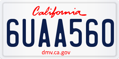 CA license plate 6UAA560