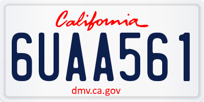 CA license plate 6UAA561