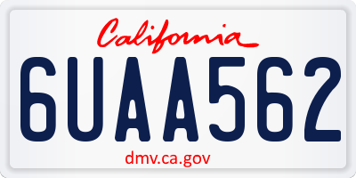 CA license plate 6UAA562