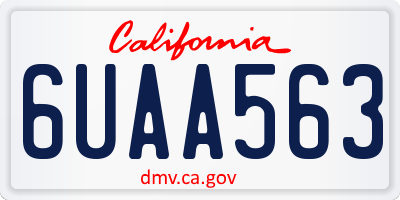 CA license plate 6UAA563
