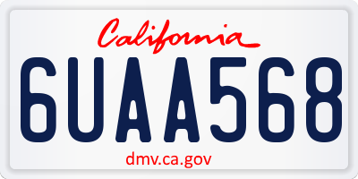 CA license plate 6UAA568