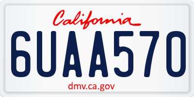 CA license plate 6UAA570