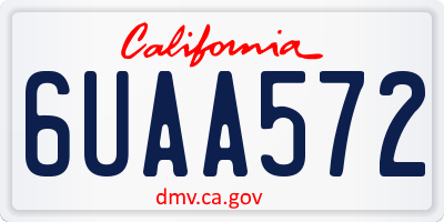 CA license plate 6UAA572